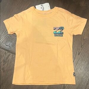Billabong Kids Peach Short Sleeve Tee with Palm Graphic